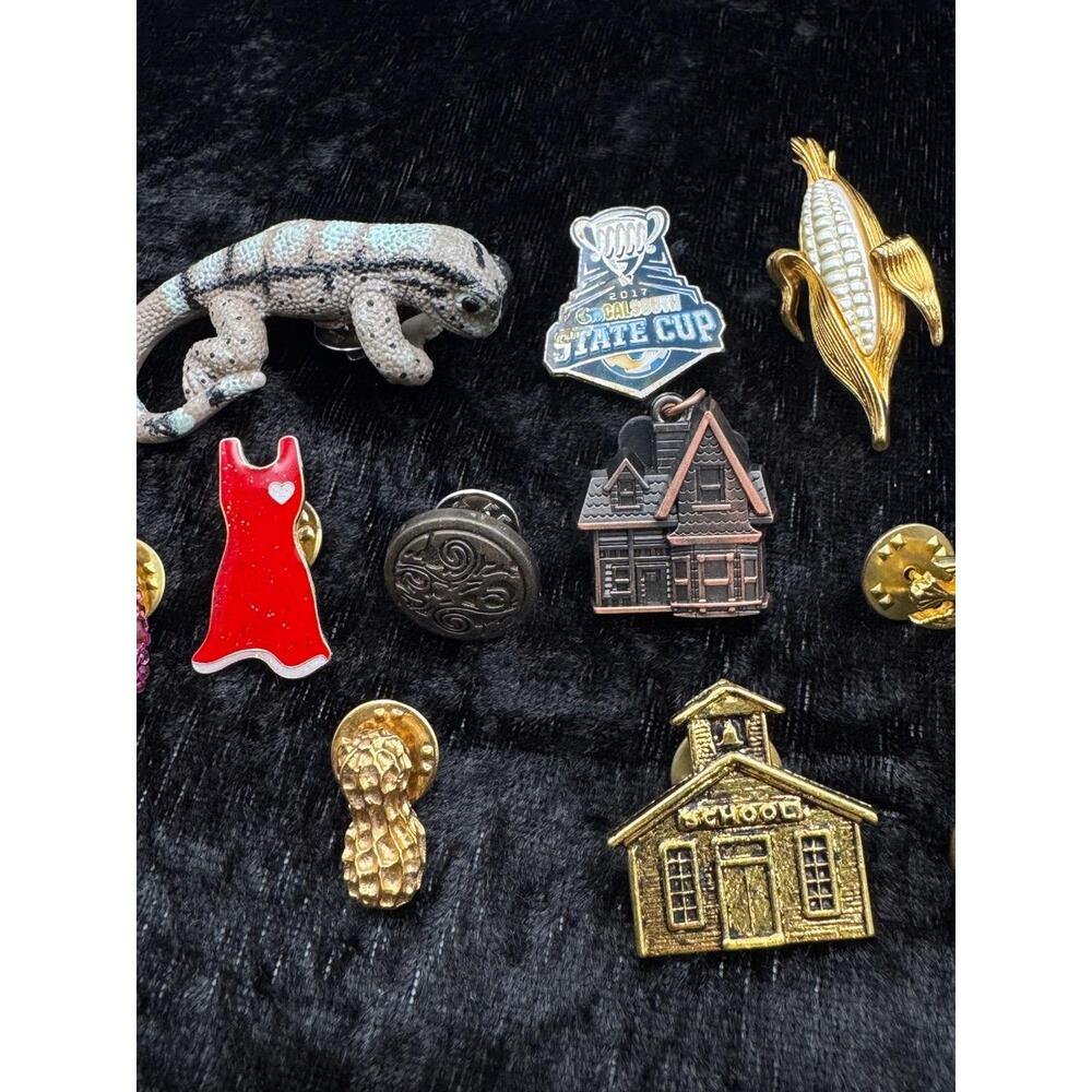 Collectible Lapel Hat Pins Lot Of 20 Enamel Souvenir Mixed Subjects Vintage - Picture 5 of 15